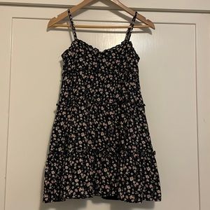 Full Tilt Black Floral Babydoll Mini Dress